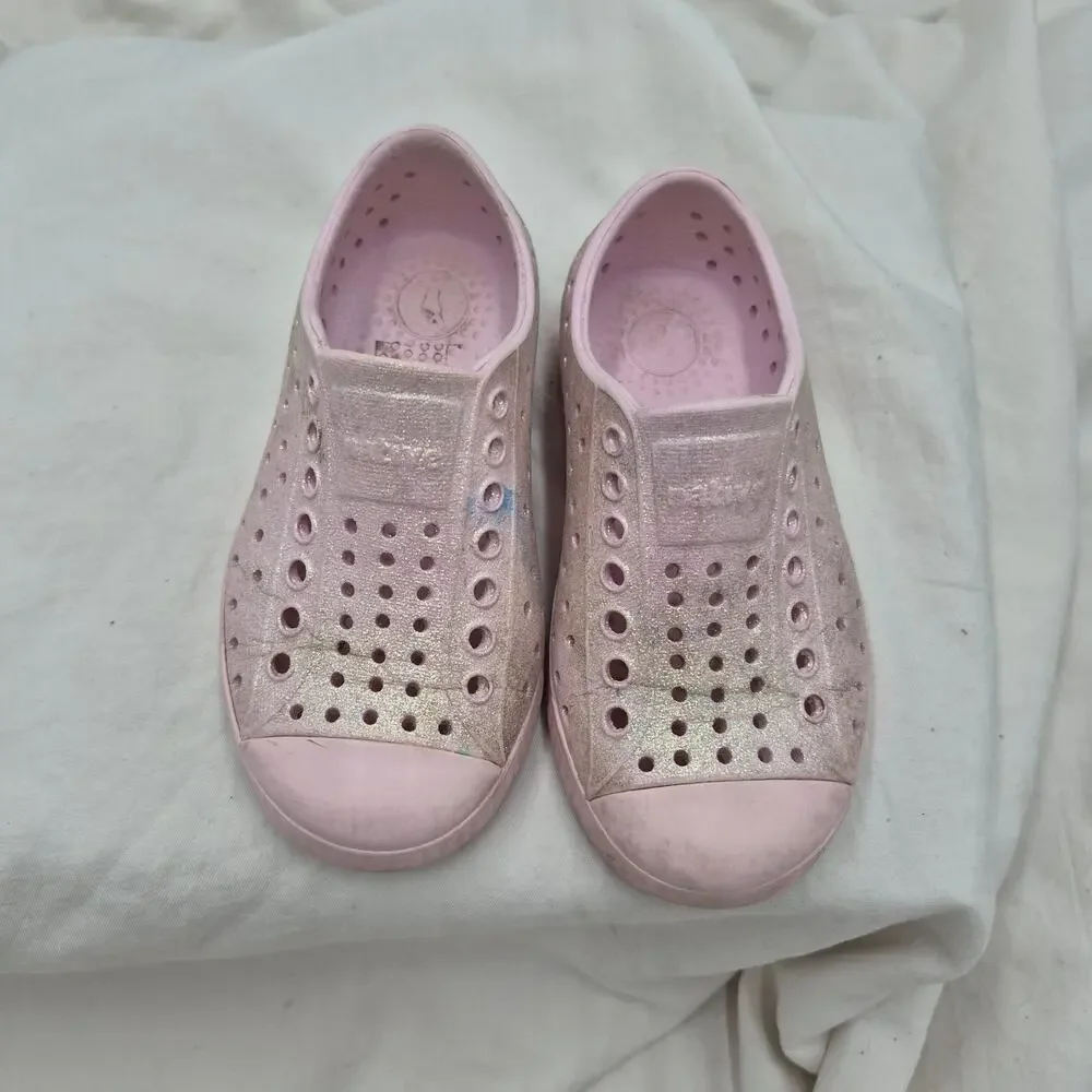 Native Jefferson Slip-on Sneakers Shoes Kids Pink size C8
